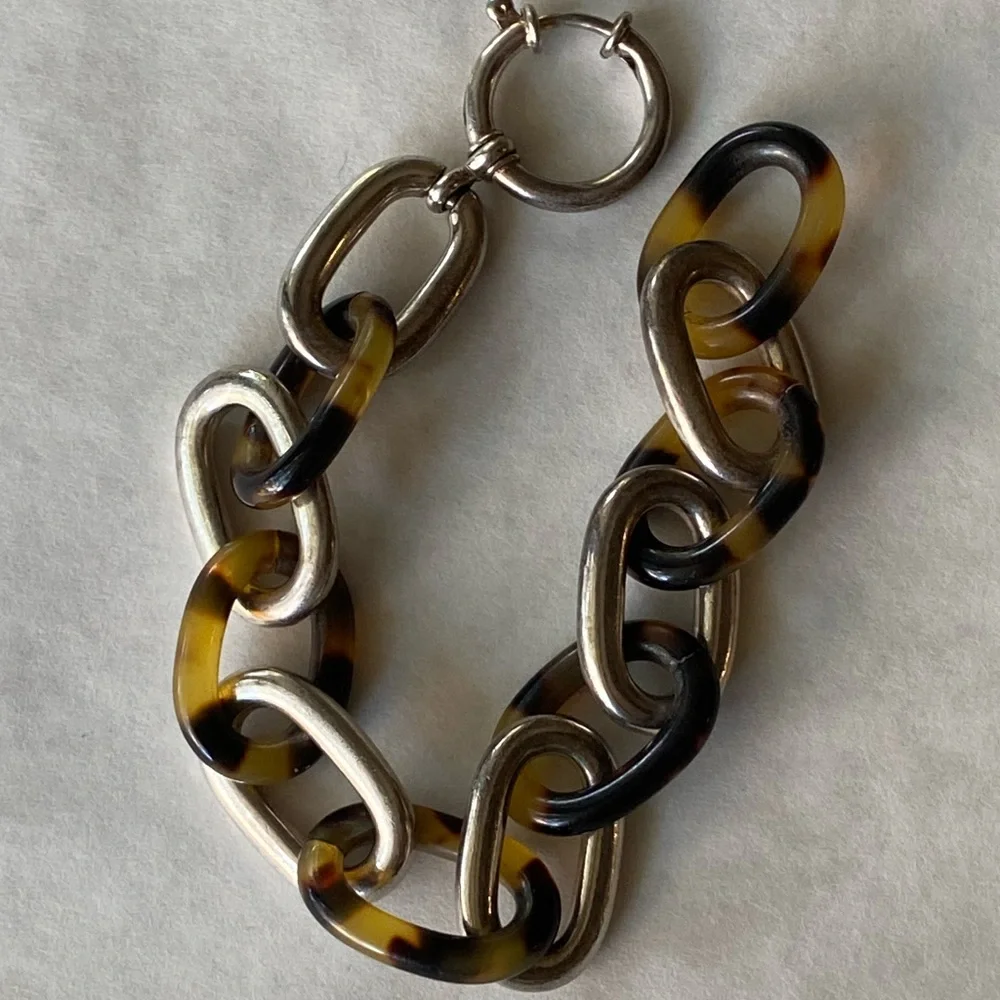 Ralph Lauren Jewelry. Vintage Silver Faux Tortoise Collection. Neck ear, wrist - Picture 7 of 9